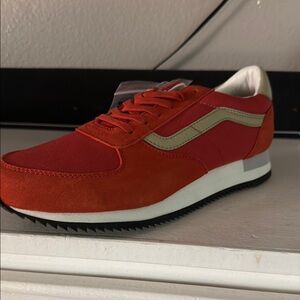 Vans proper Orange and Cream Retro Sneakers with Suede